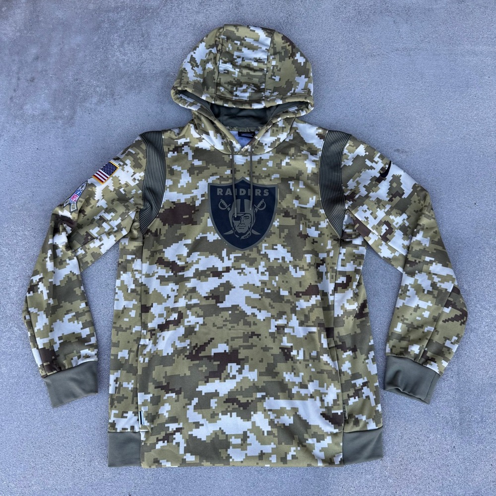 Nike Las Vegas Raiders Salute to Service Camo Hoodie Mens Large NKQ6-10P5
